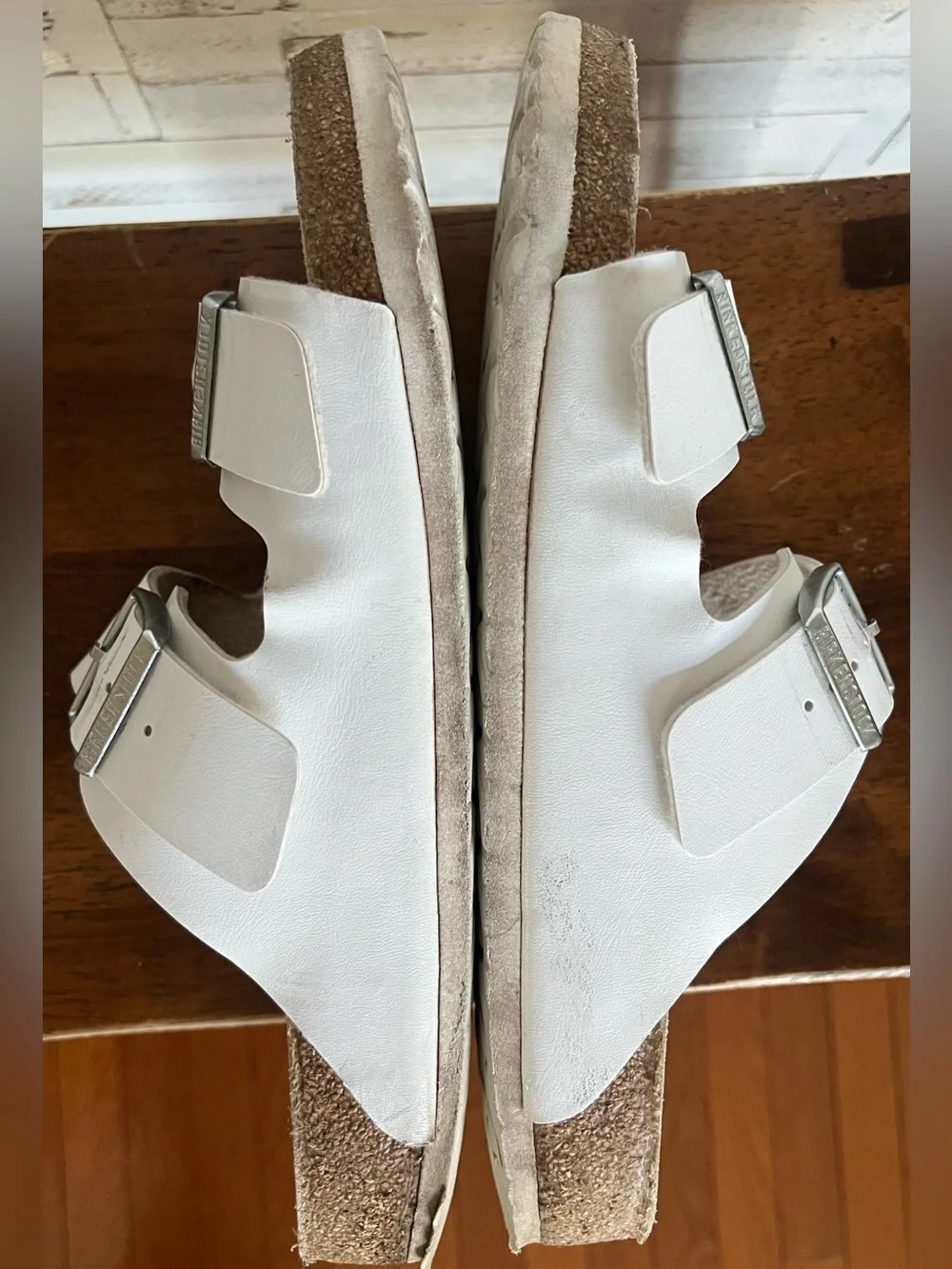 Birkenstock White Arizona Sandals in Size 44